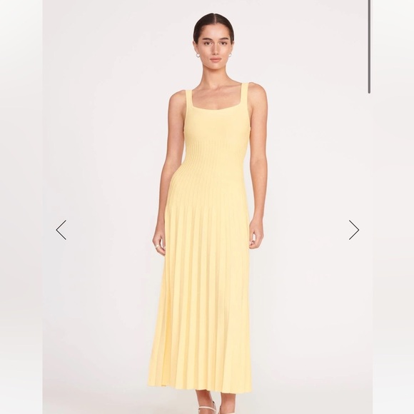STAUD Dresses & Skirts - STAUD Ellison Midi Dress in Lemon Drop Size Small